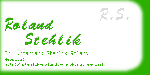 roland stehlik business card